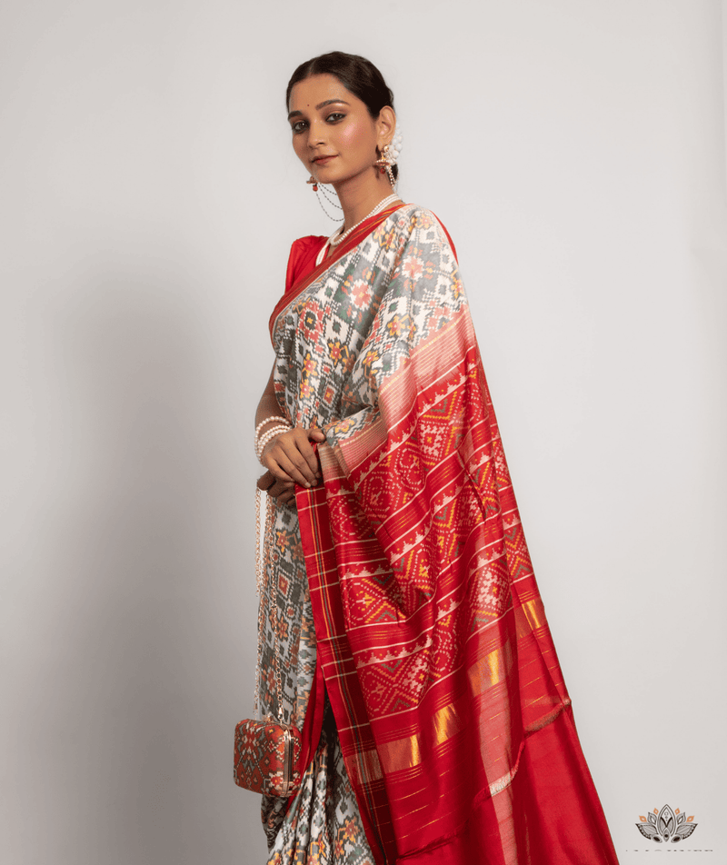 Silk Semi Double Ikat Patola Saree