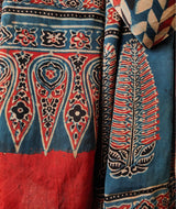 Ajrakh modal silk hand block printed stole