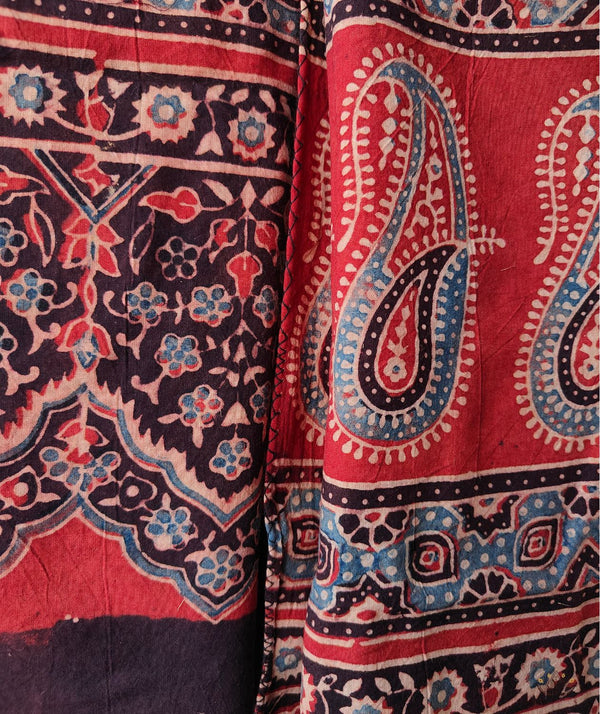 Ajrakh cotton hand block printed stole