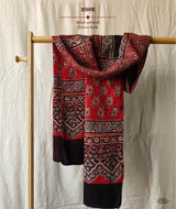 Ajrakh cotton hand block printed stole