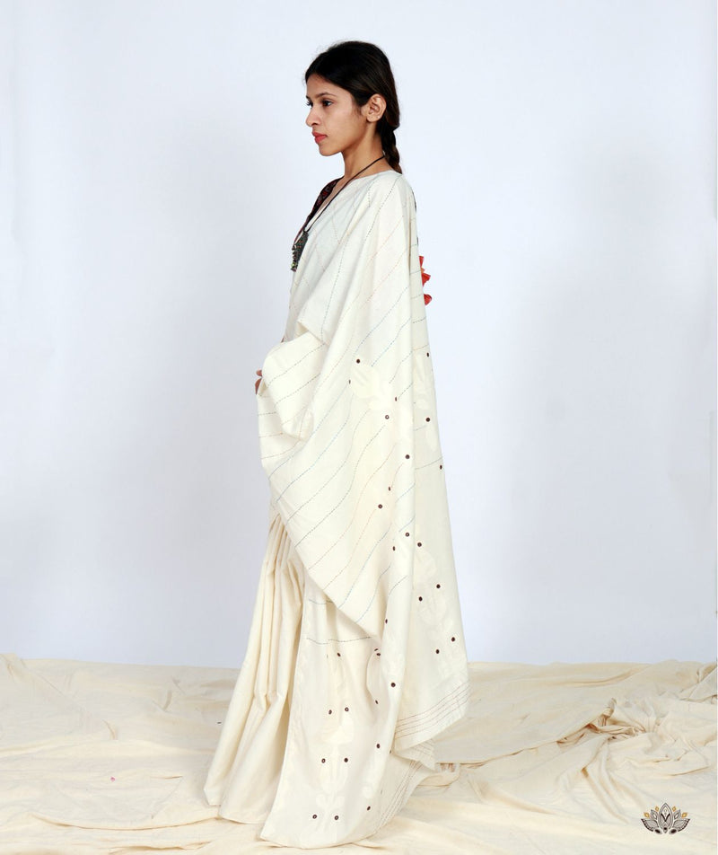 Handstitched Applique Saree