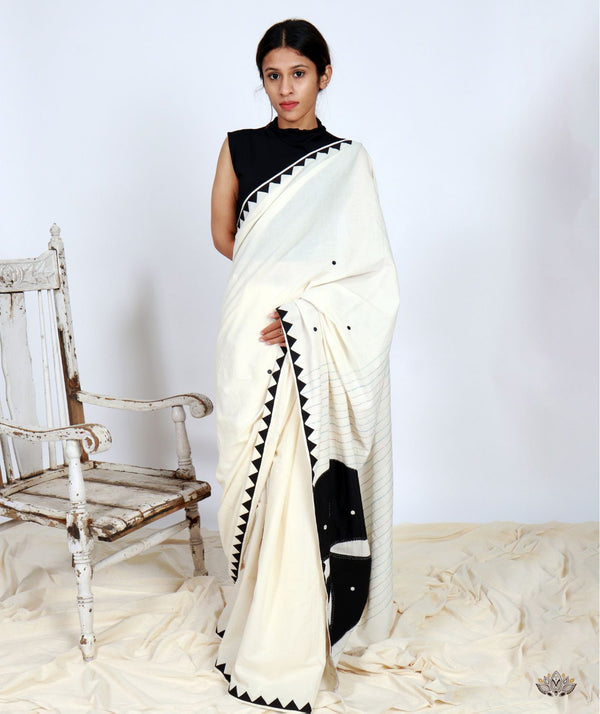 Handstitched Applique Saree