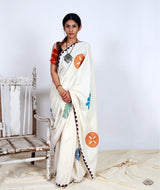 Handstitched Applique Saree