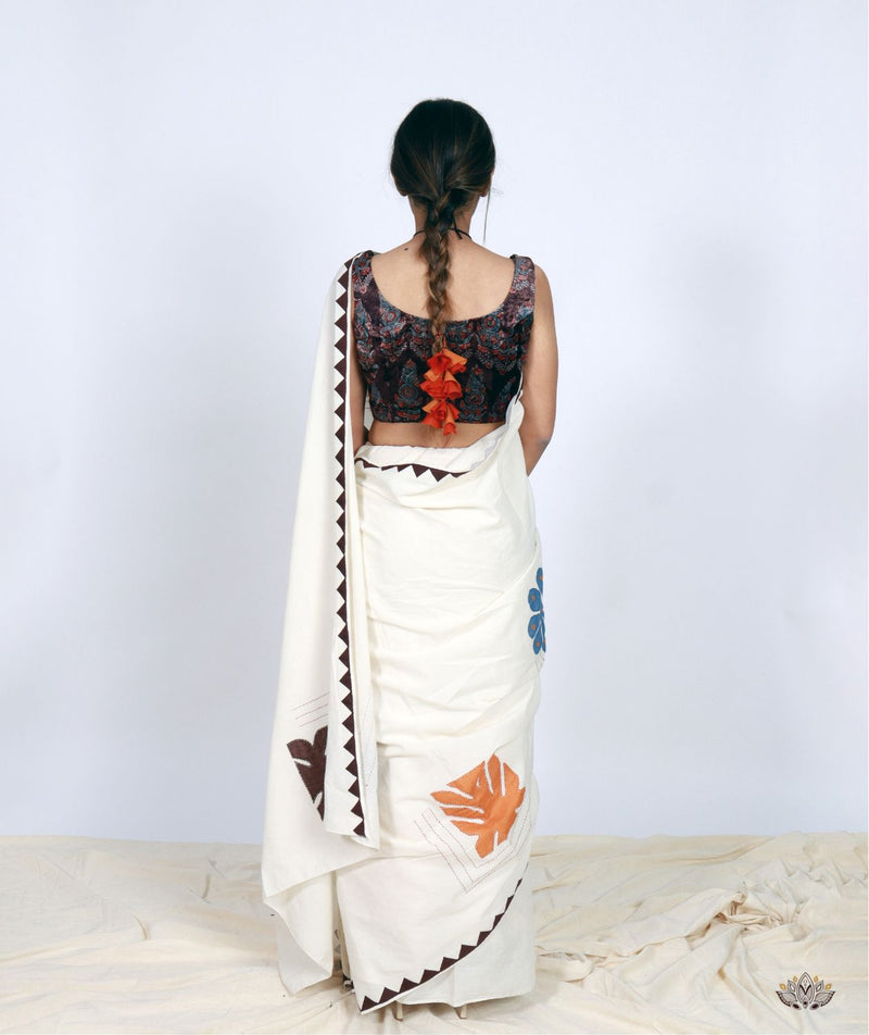 Handstitched Applique Saree