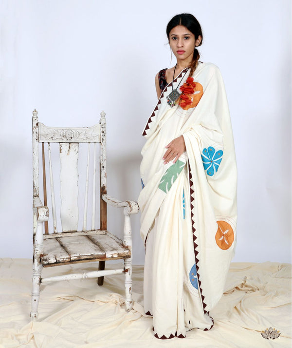 Handstitched Applique Saree