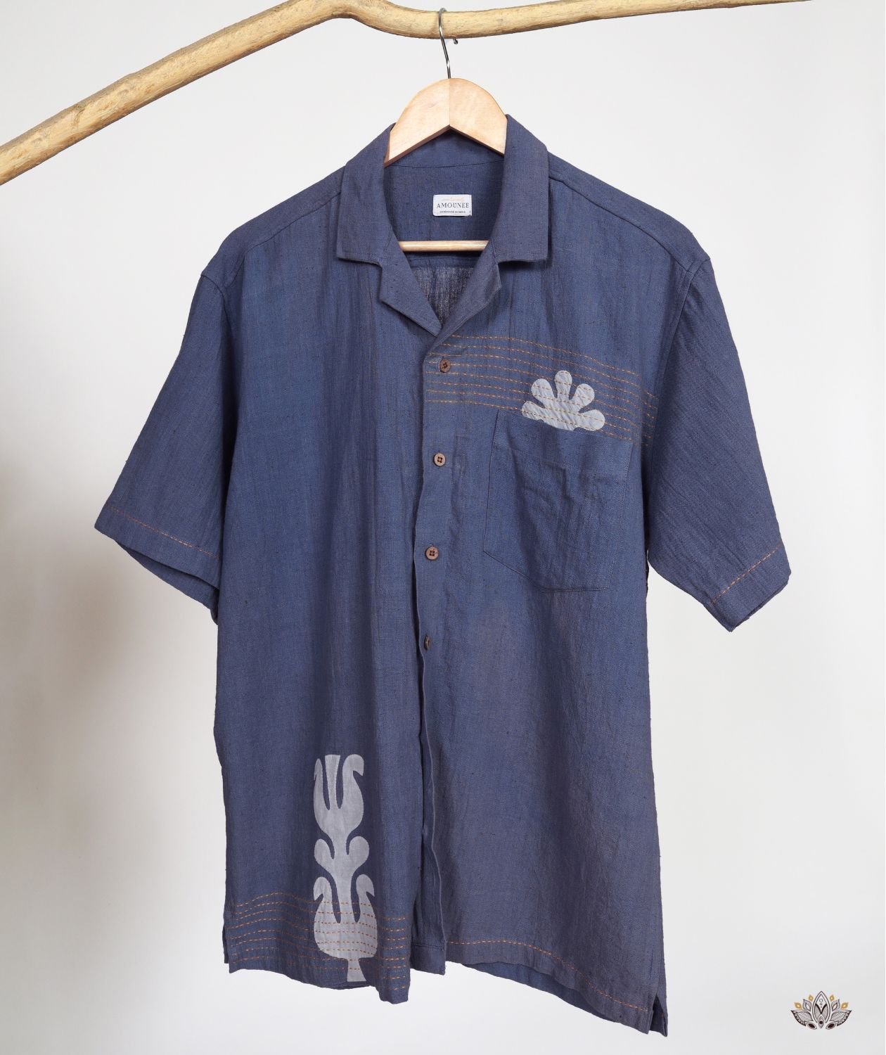Handstitched Applique Kala Cotton Shirt