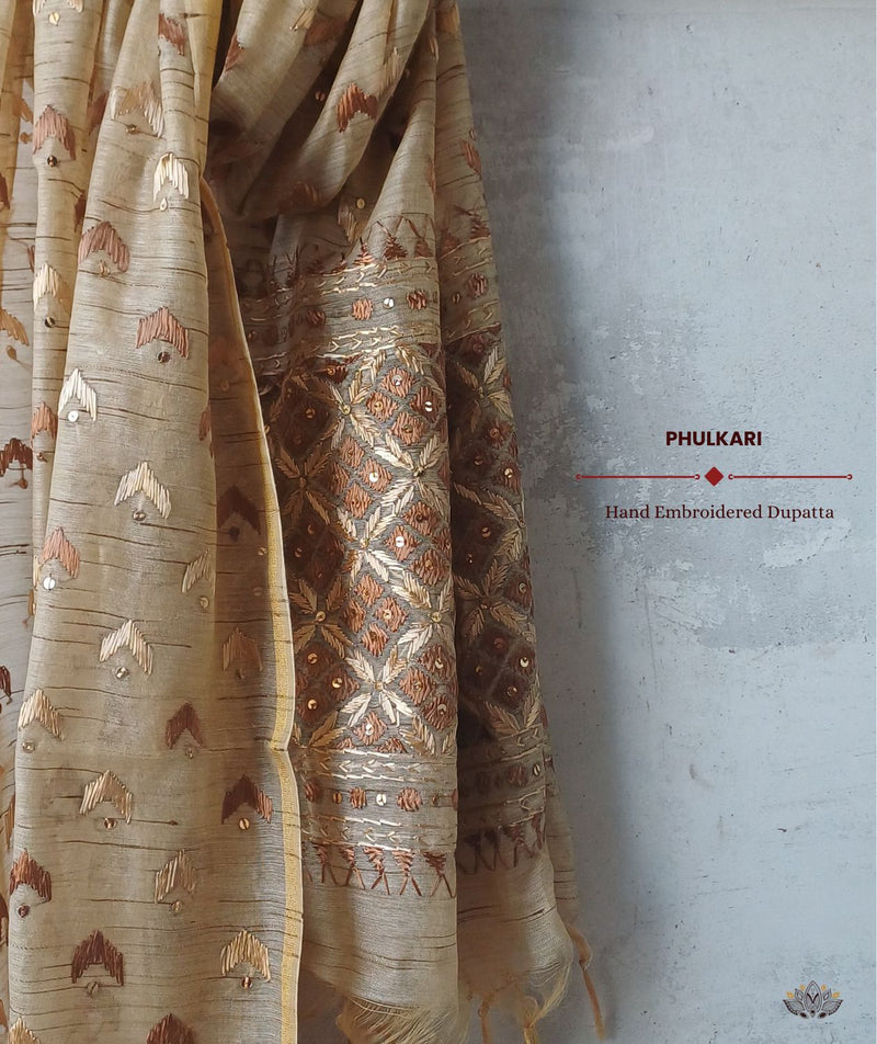 Phulkari Hand Embroidery Dupatta