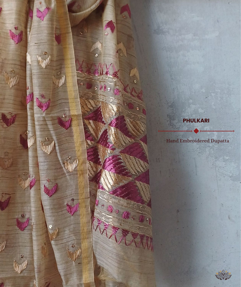 Phulkari Hand Embroidery Dupatta