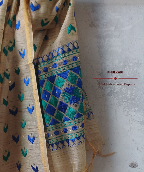 Phulkari Hand Embroidery Dupatta