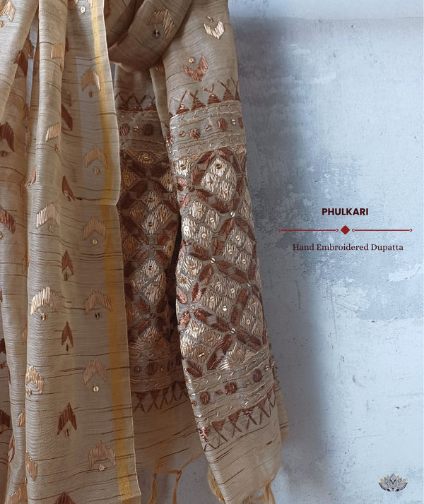 Phulkari Hand Embroidery Dupatta