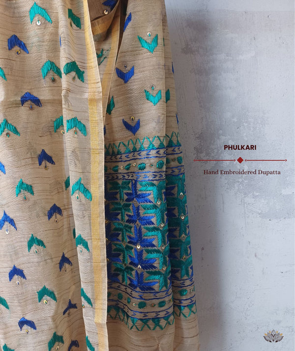 Phulkari Hand Embroidery Dupatta