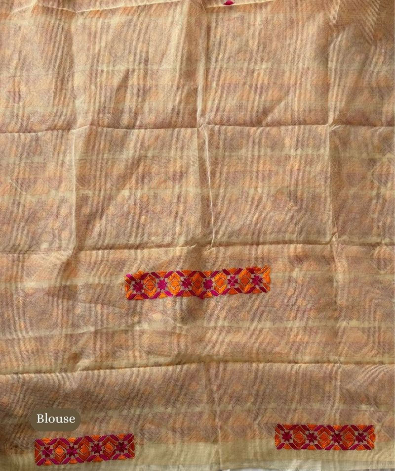 Phulkari Hand Embroidery Saree