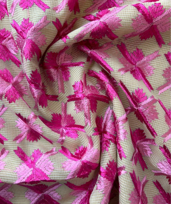 Phulkari Hand Embroidery Saree