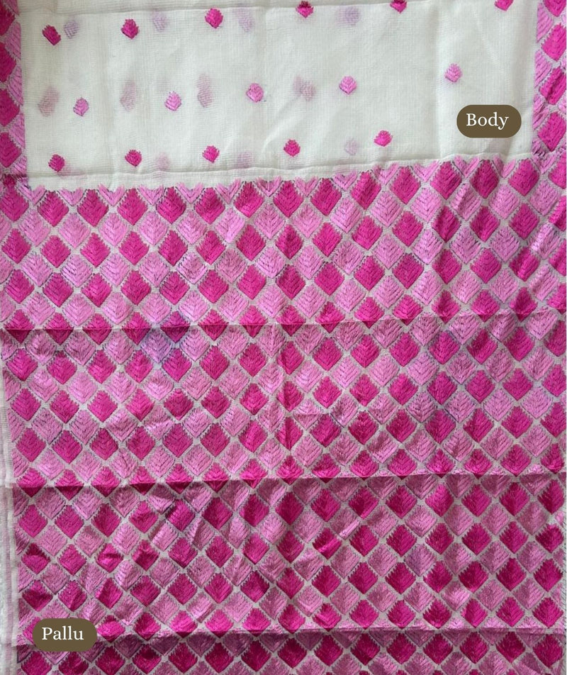 Phulkari Hand Embroidery Saree