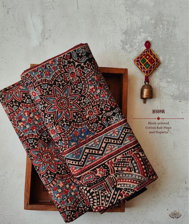 AJRAKH COTTON HAND BLOCK PRINTED TWO PIECE SUIT