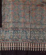 Ajrakh modal silk hand block printed dupatta