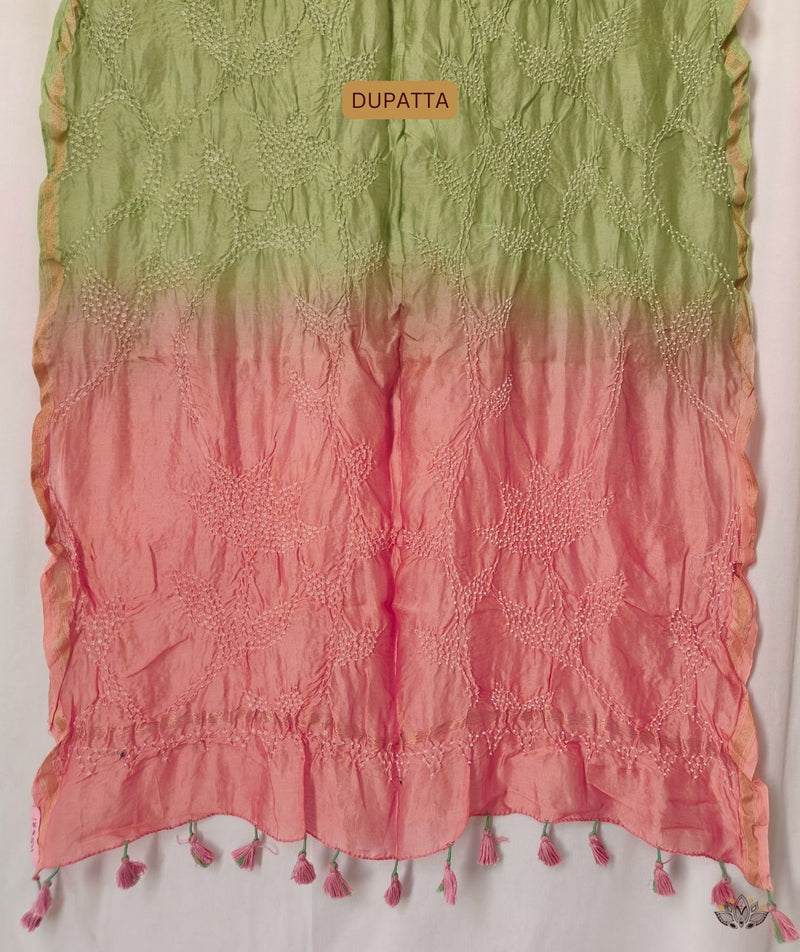 BANDHANI CHANDERI SUIT PIECE