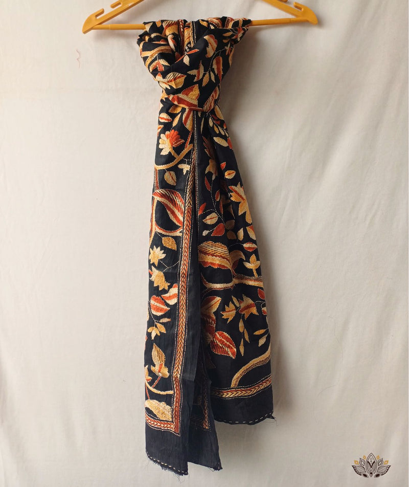 Kantha Embroidered Art Silk Stole