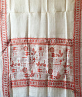 Kantha Embroidered Art Silk Dupatta