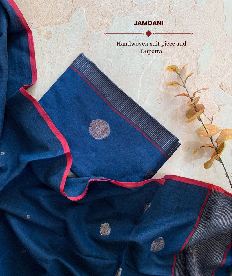 JAMDANI HANDWOVEN COTTON SUIT PIECE AND DUPATTA