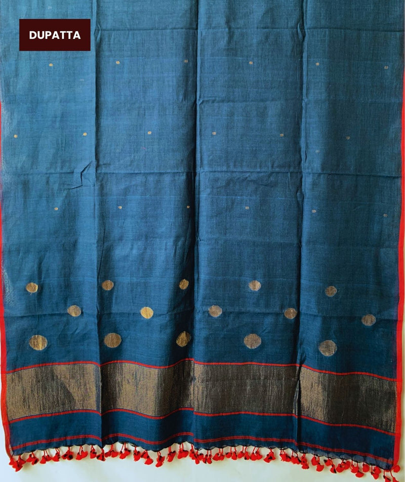 JAMDANI HANDWOVEN COTTON SUIT PIECE AND DUPATTA