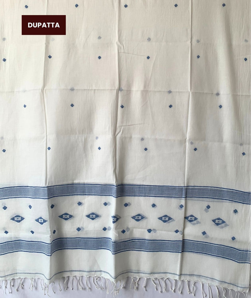 JAMDANI HANDWOVEN COTTON SUIT PIECE AND DUPATTA