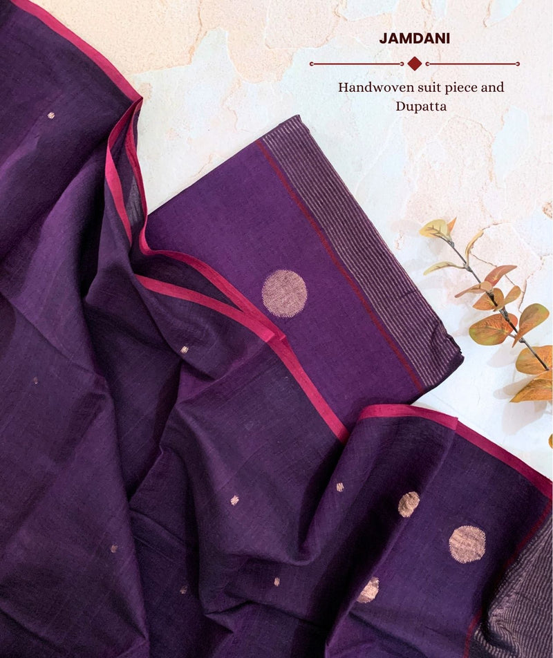 JAMDANI HANDWOVEN COTTON SUIT PIECE AND DUPATTA