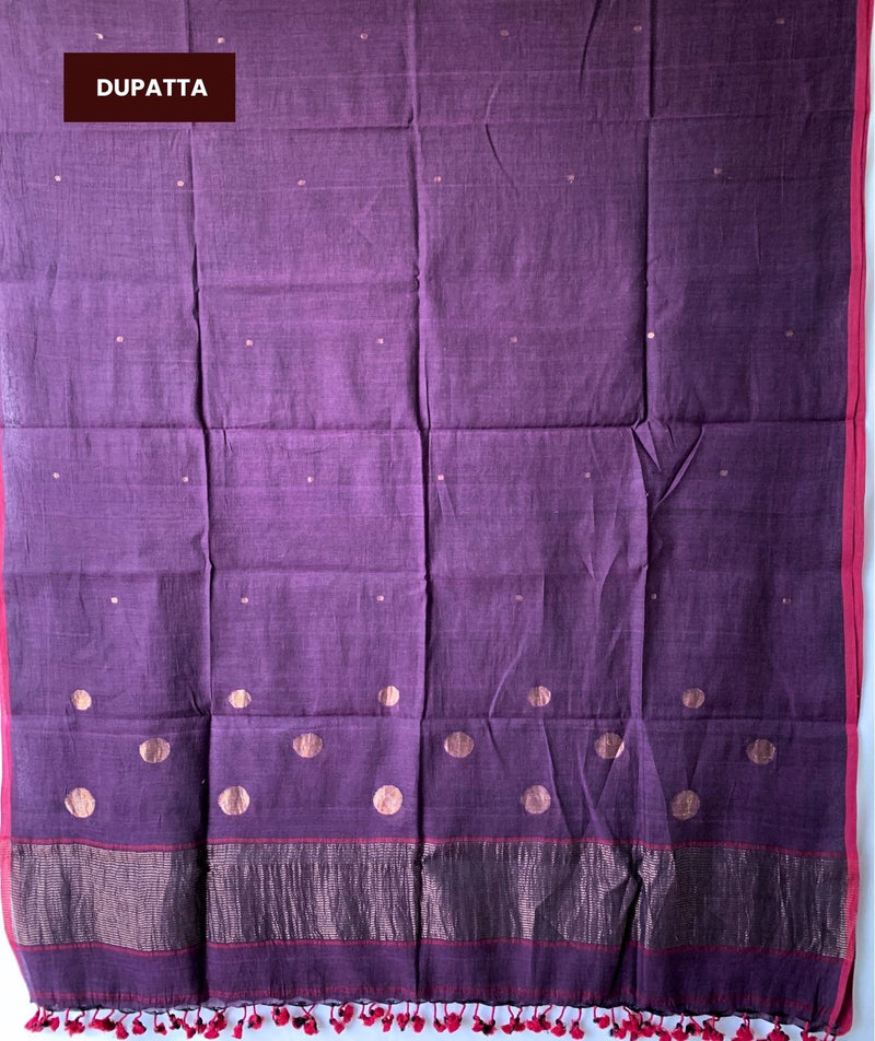 JAMDANI HANDWOVEN COTTON SUIT PIECE AND DUPATTA