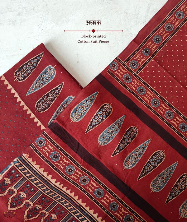 AJRAKH COTTON HAND BLOCK PRINTED TWO PIECE SUIT