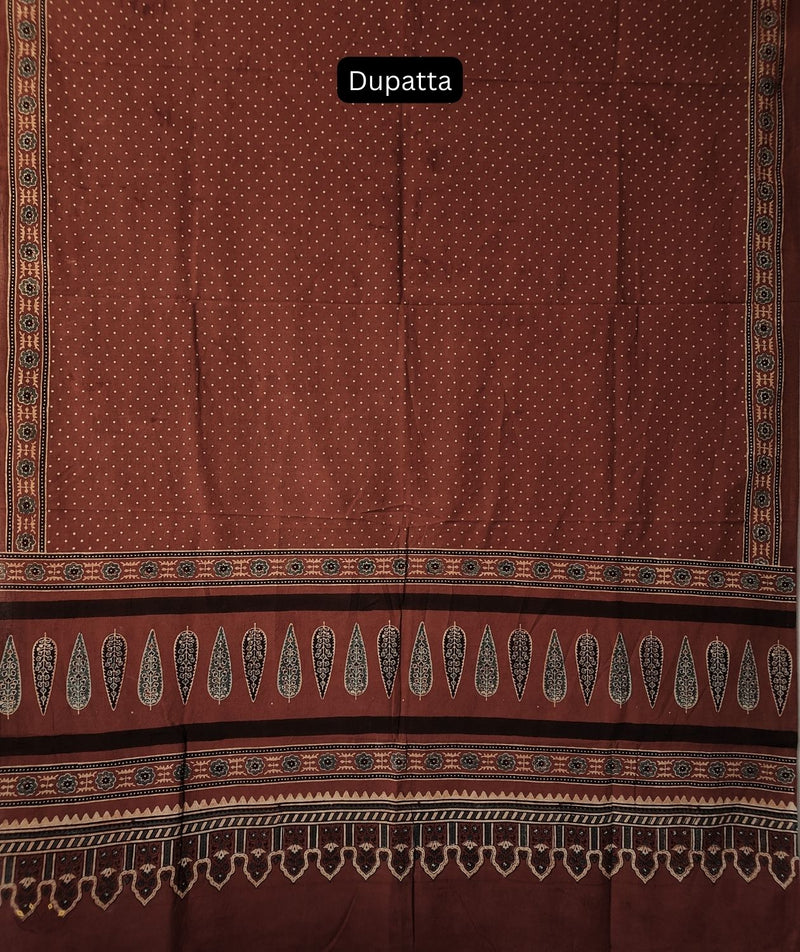 AJRAKH COTTON HAND BLOCK PRINTED TWO PIECE SUIT