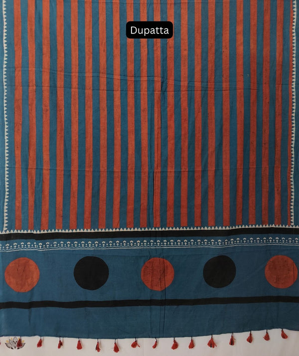 AJRAKH COTTON HAND BLOCK PRINTED TWO PIECE SUIT