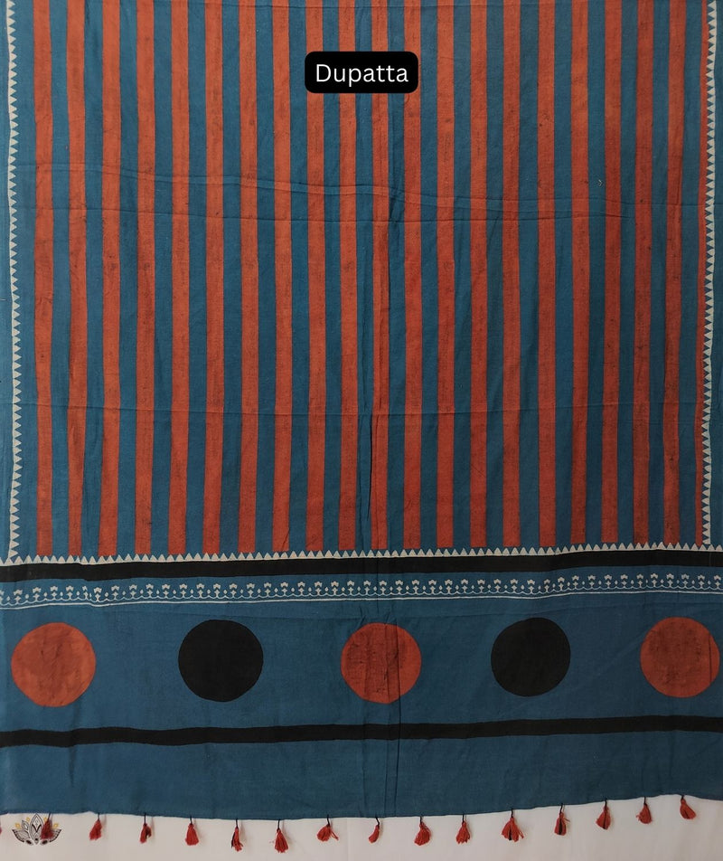 AJRAKH COTTON HAND BLOCK PRINTED TWO PIECE SUIT