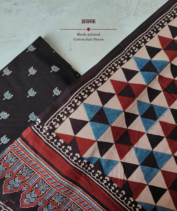 AJRAKH COTTON HAND BLOCK PRINTED TWO PIECE SUIT