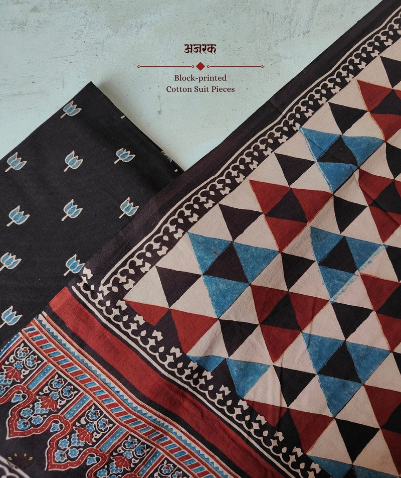AJRAKH COTTON HAND BLOCK PRINTED TWO PIECE SUIT