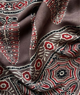 Ajrakh modal silk hand block printed stole