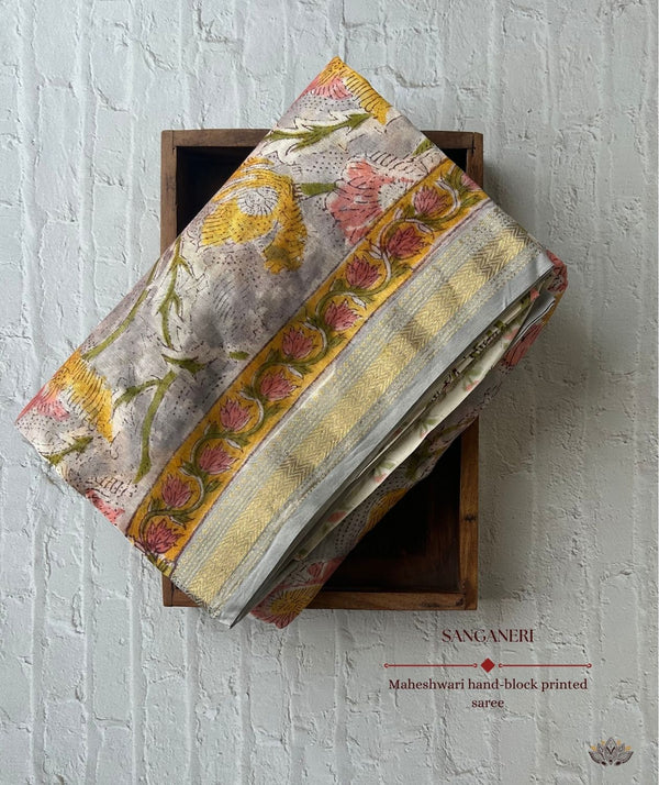 Maheshwari Sanganeri Printed  Sarees