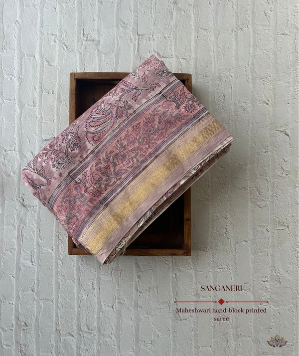 Maheshwari Sanganeri Printed  Sarees