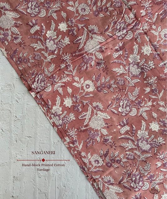 Sanganer Handblock Printed Yardage Fabric