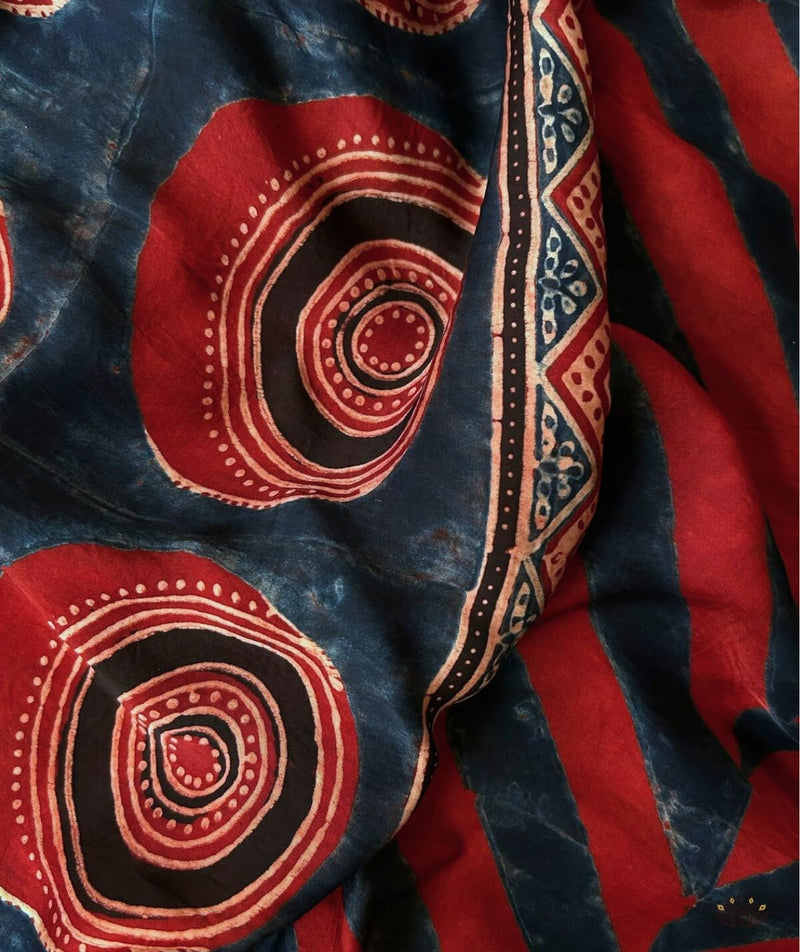 Ajrakh modal silk 2 piece suit