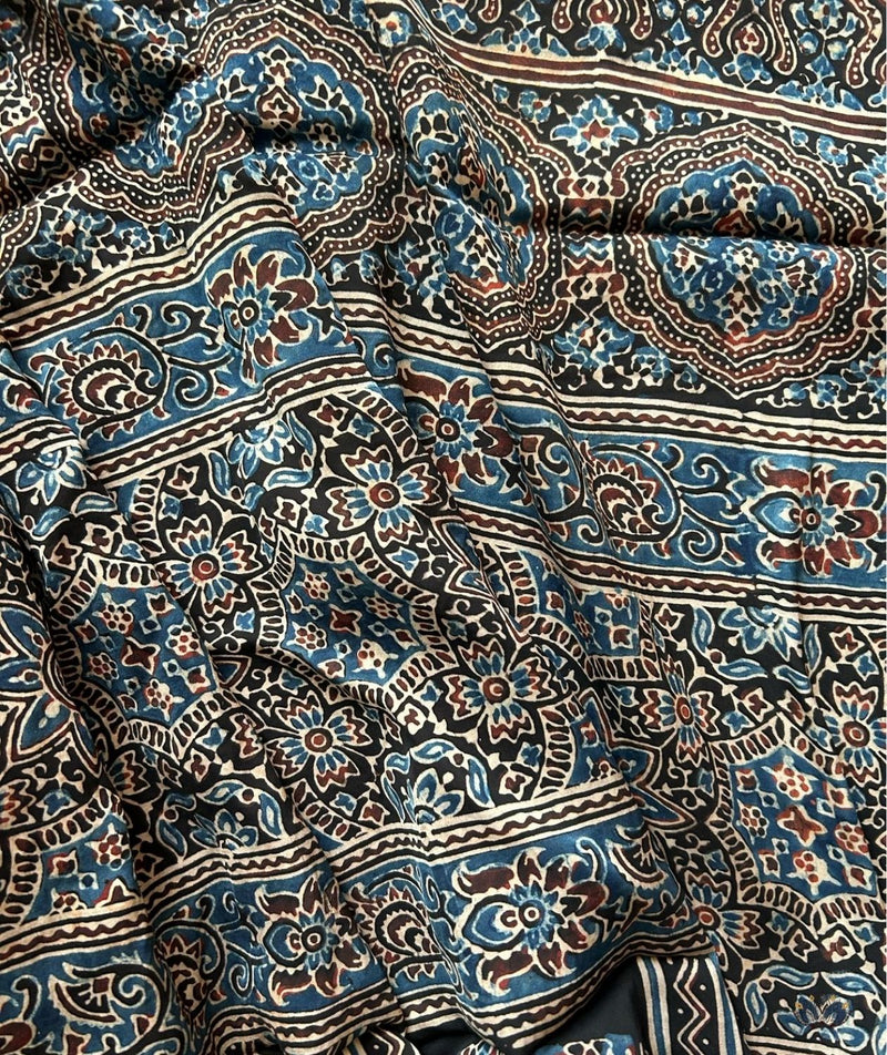 Ajrakh modal silk 2 piece suit