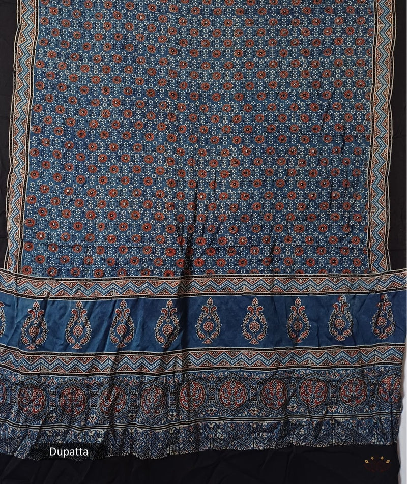 Ajrakh modal silk 2 piece suit