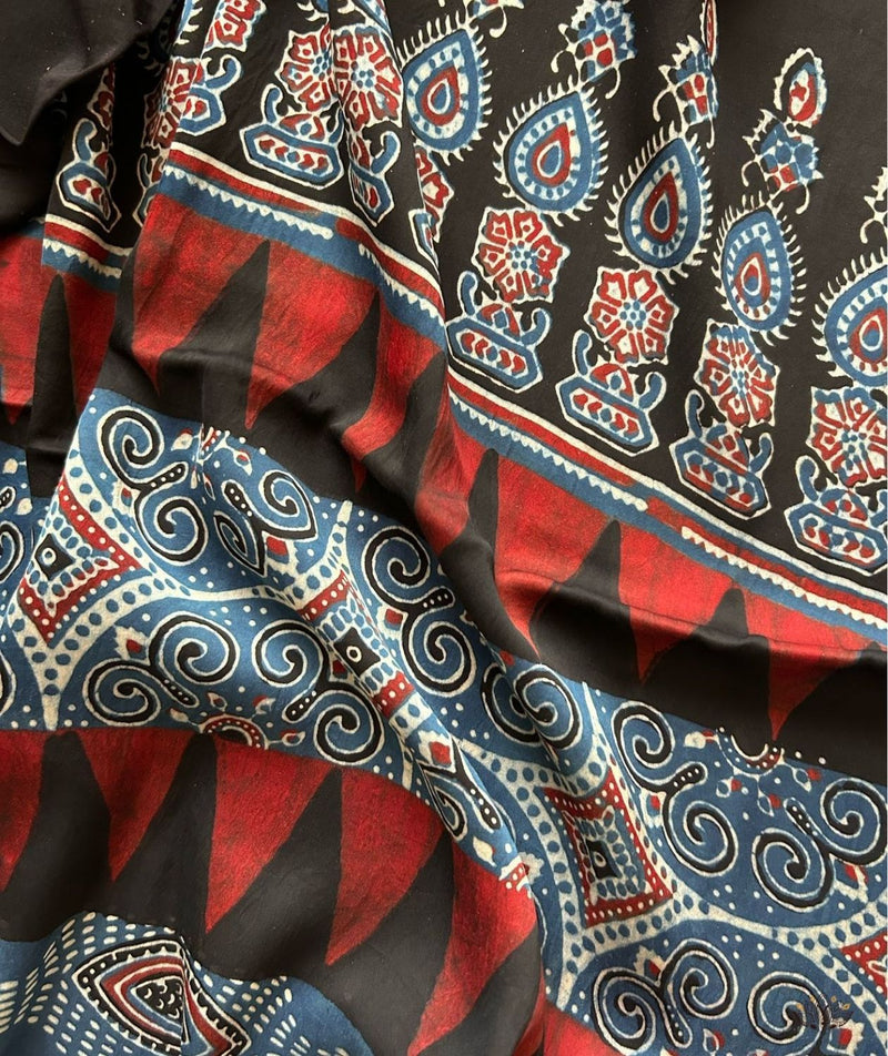 Ajrakh modal silk 2 piece suit