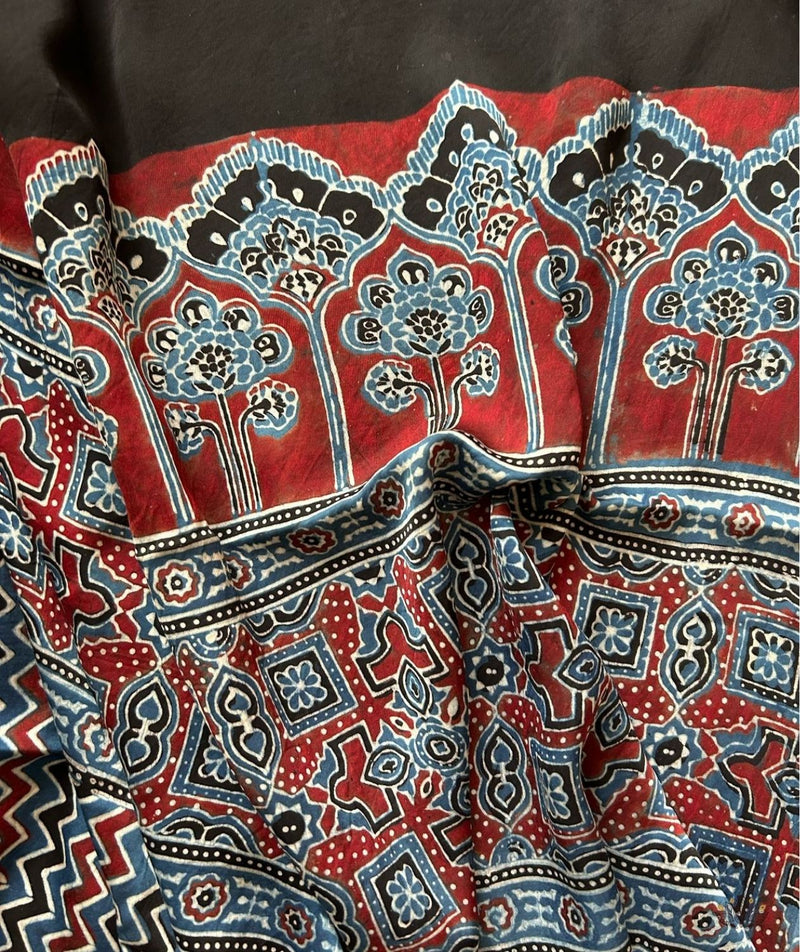 Ajrakh modal silk 2 piece suit