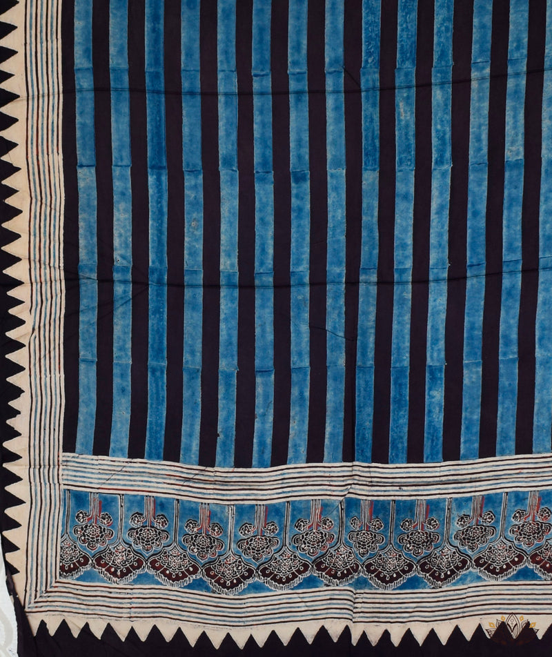Ajrakh modal silk hand block printed dupatta