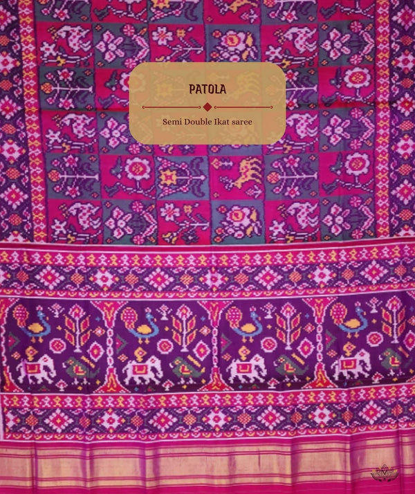 Patola Semi Double Ikat Sarees
