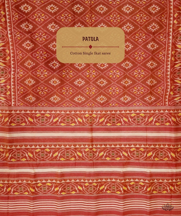 Cotton Single Ikat Patola Saree