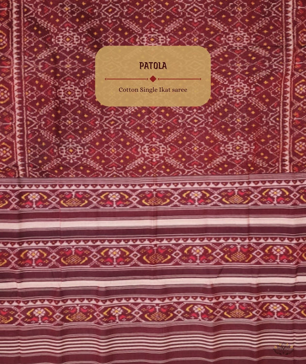 Cotton Single Ikat Patola Saree
