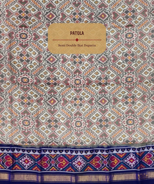 SEMI DOUBLE IKAT PATOLA DUPATTA
