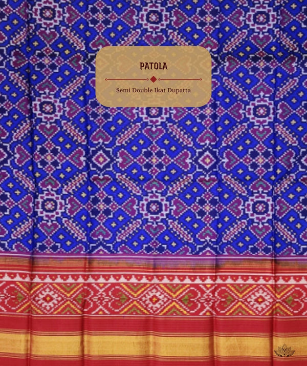 SEMI DOUBLE IKAT PATOLA DUPATTA