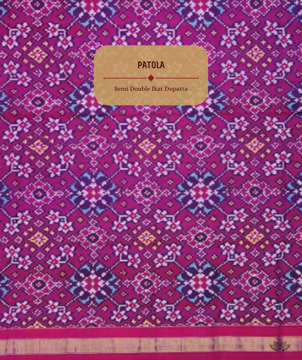 SEMI DOUBLE IKAT PATOLA DUPATTA